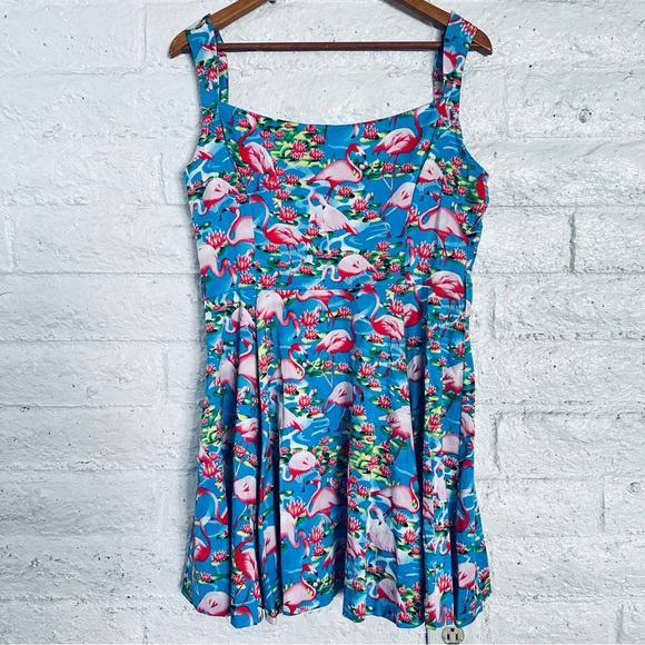 Hearts and Roses Flare Dress 1950' Rockabilly Vintage Style Flare Floral Size 10 - Picture 12 of 14